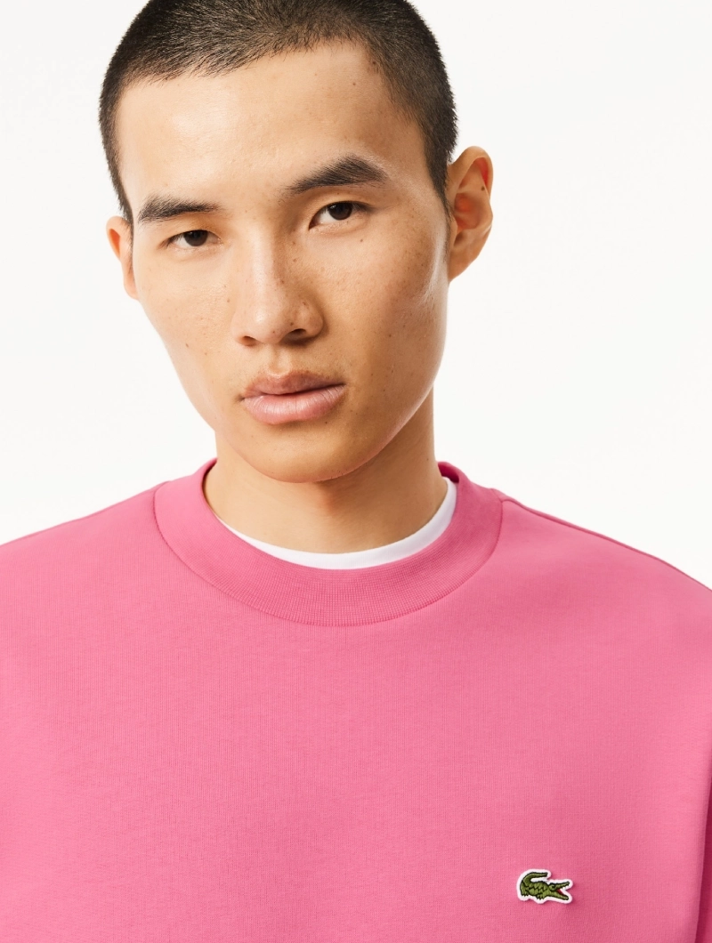 Sudadera Lacoste de Cuello Redondo Felpa Rosa