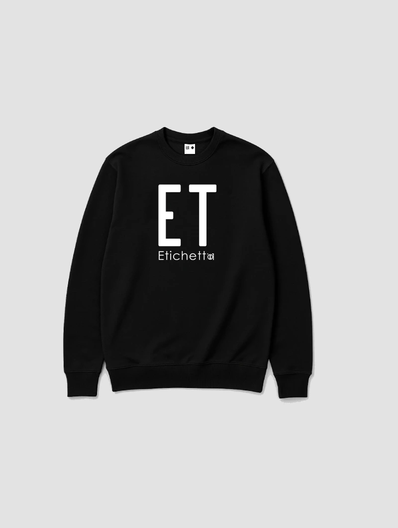 Sudadera Etichetta Logo Negra