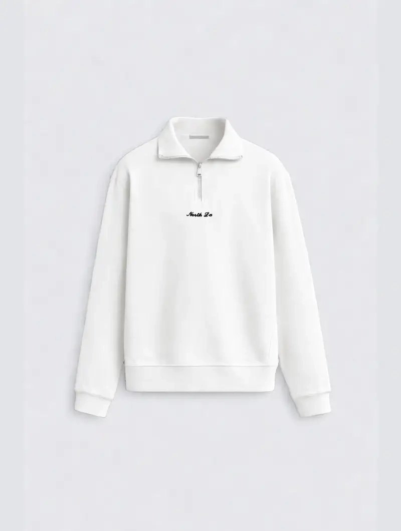 Sudadera North Esencial Zip Blanca