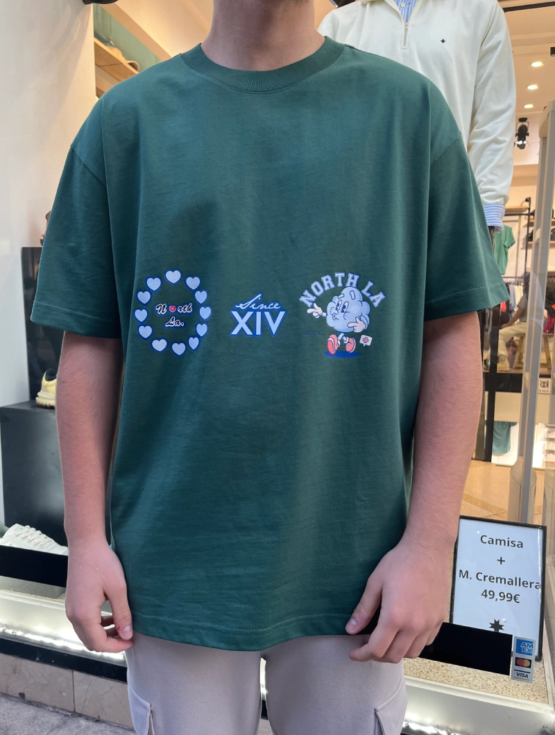 Camiseta NORTH LA Over Verde