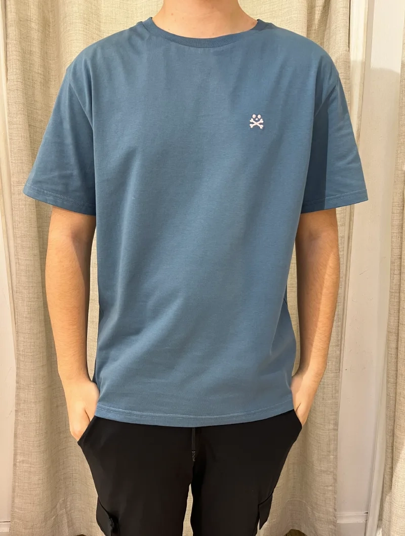 CAMISETA SOULS & BONES AZUL ESPALDA