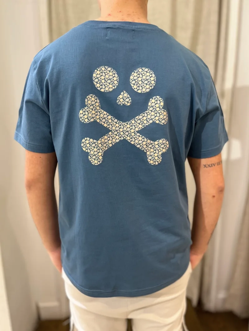 CAMISETA SOULS & BONES AZUL CALAVERA