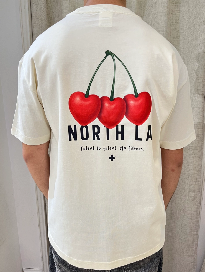 Camiseta NORTH CEREZAS OVER Beige