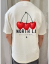 Camiseta NORTH CEREZAS OVER Beige