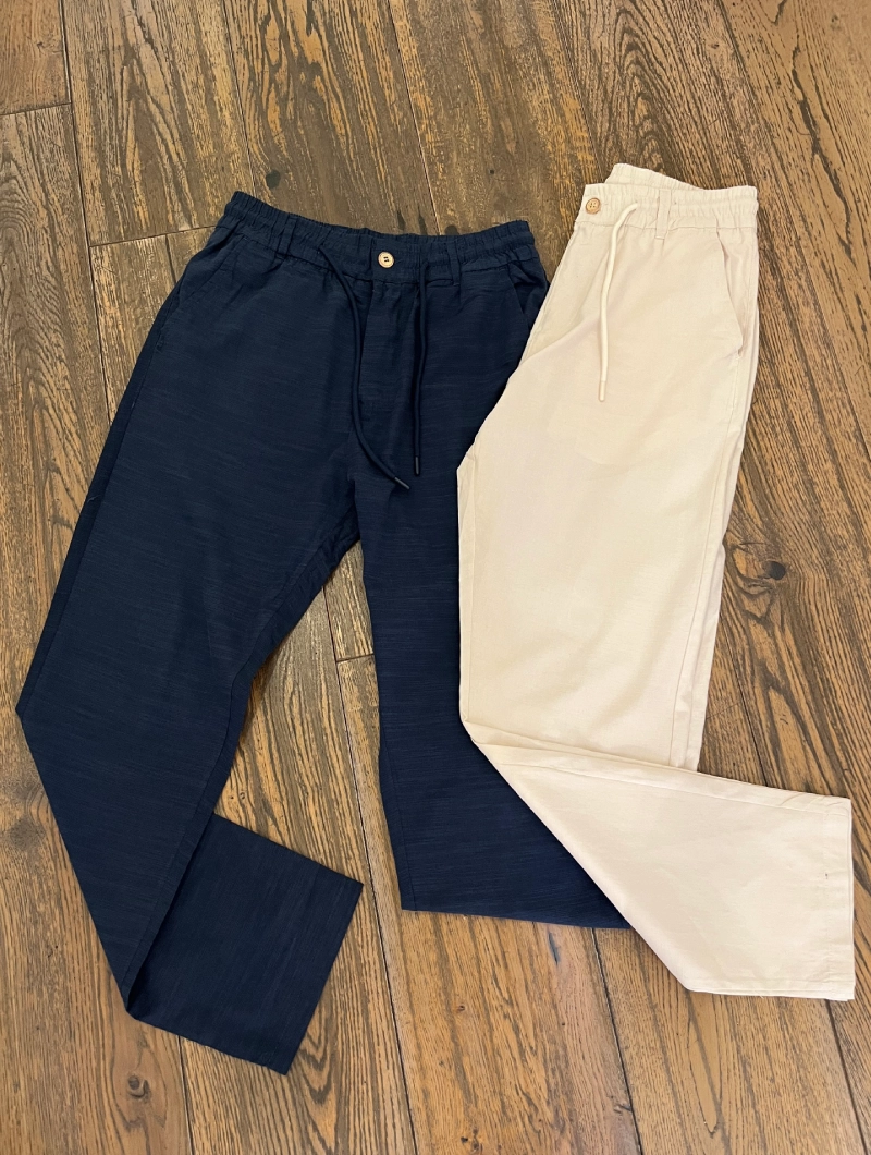 Pantalón Estilo Lino azul marino