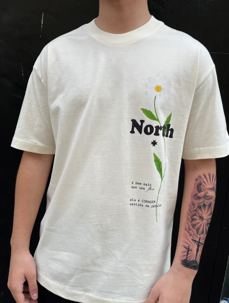 Camiseta NORTH FLOR OVER Beige