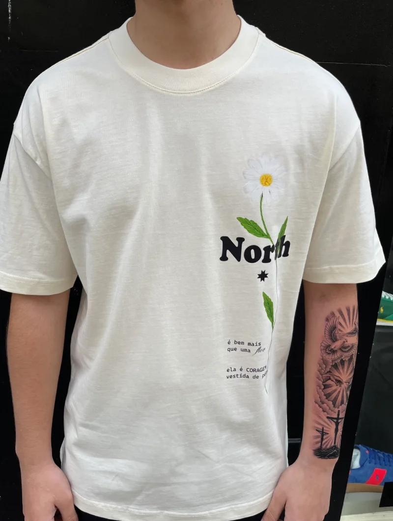 Camiseta NORTH FLOR OVER Beige 2