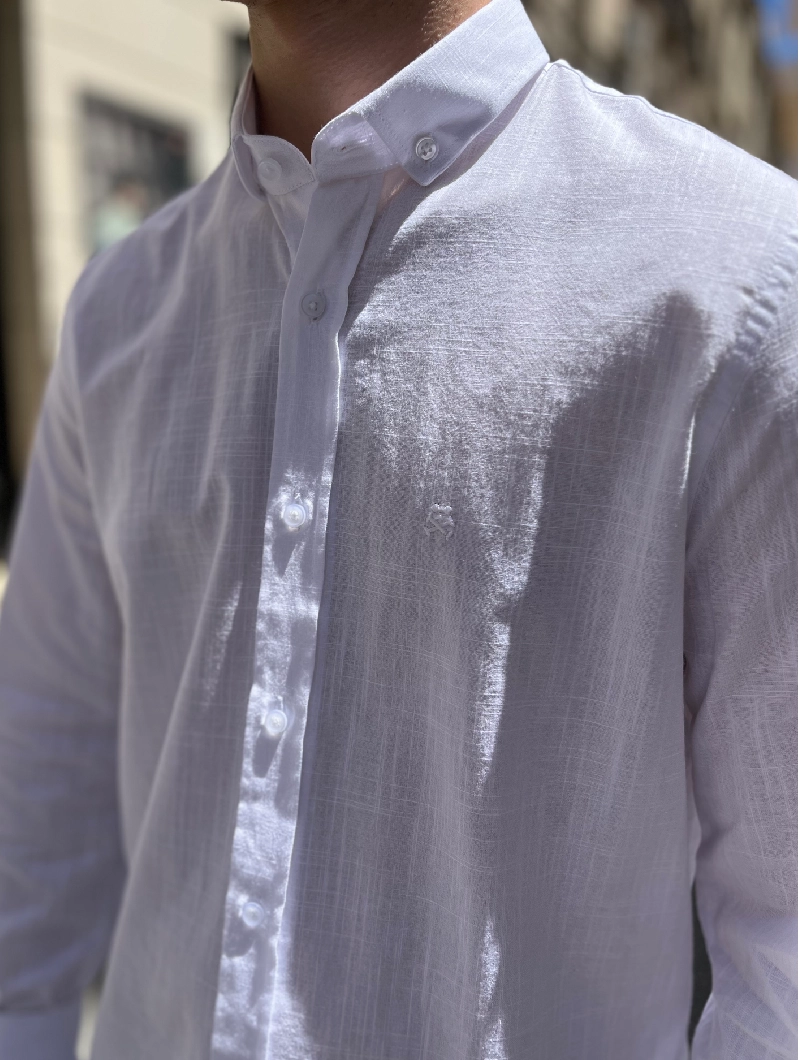 CAMISA SOULS & BONES BLANCA LINO