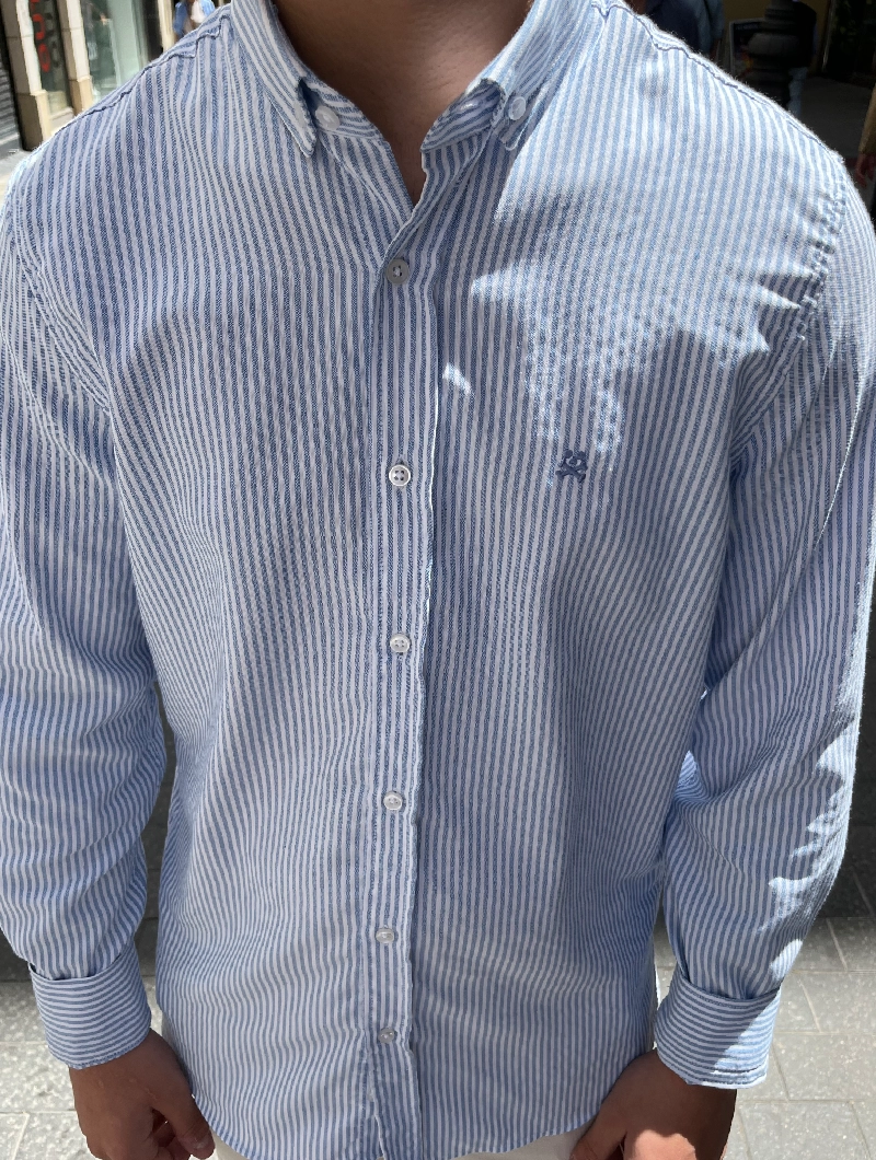 CAMISA SOULS & BONES AZUL RAYAS 2