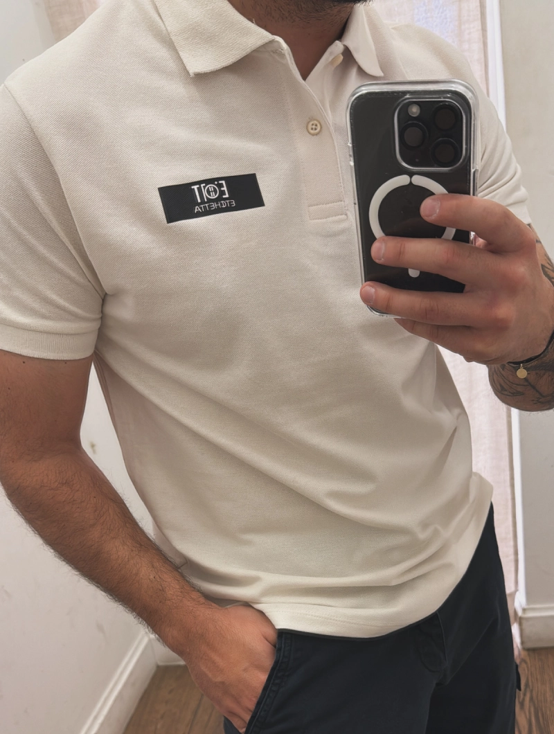 POLO ETICHETTA Regular Crema 2