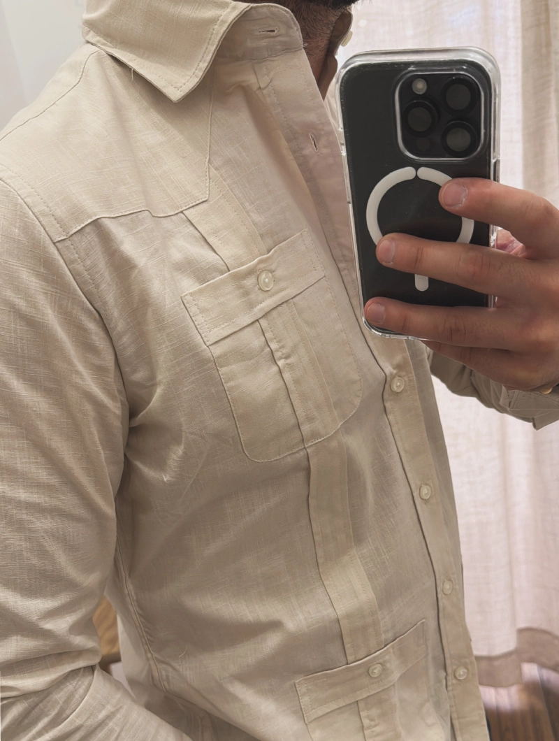 Camisa Guayabera Beige