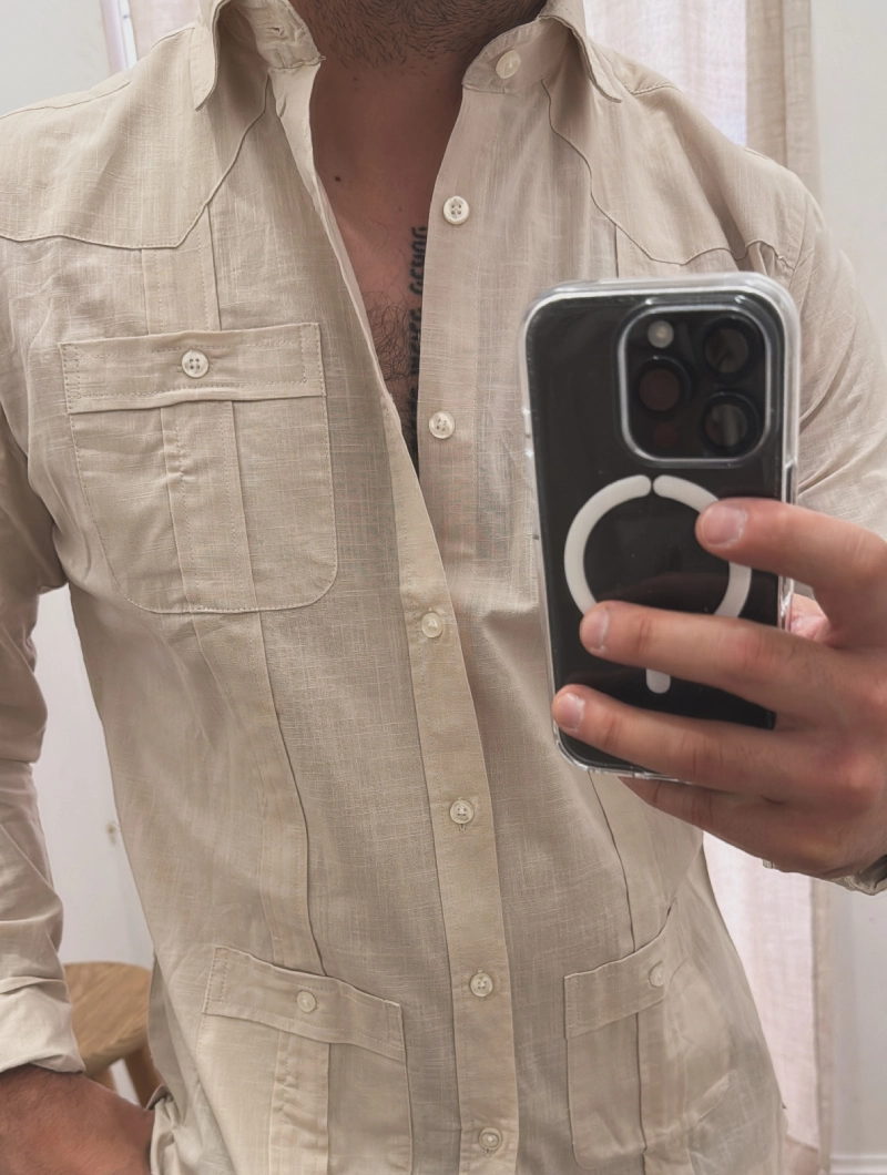Camisa Guayabera Beige