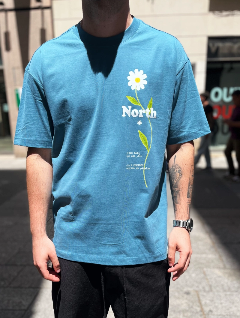 Camiseta NORTH FLOR OVER Azul