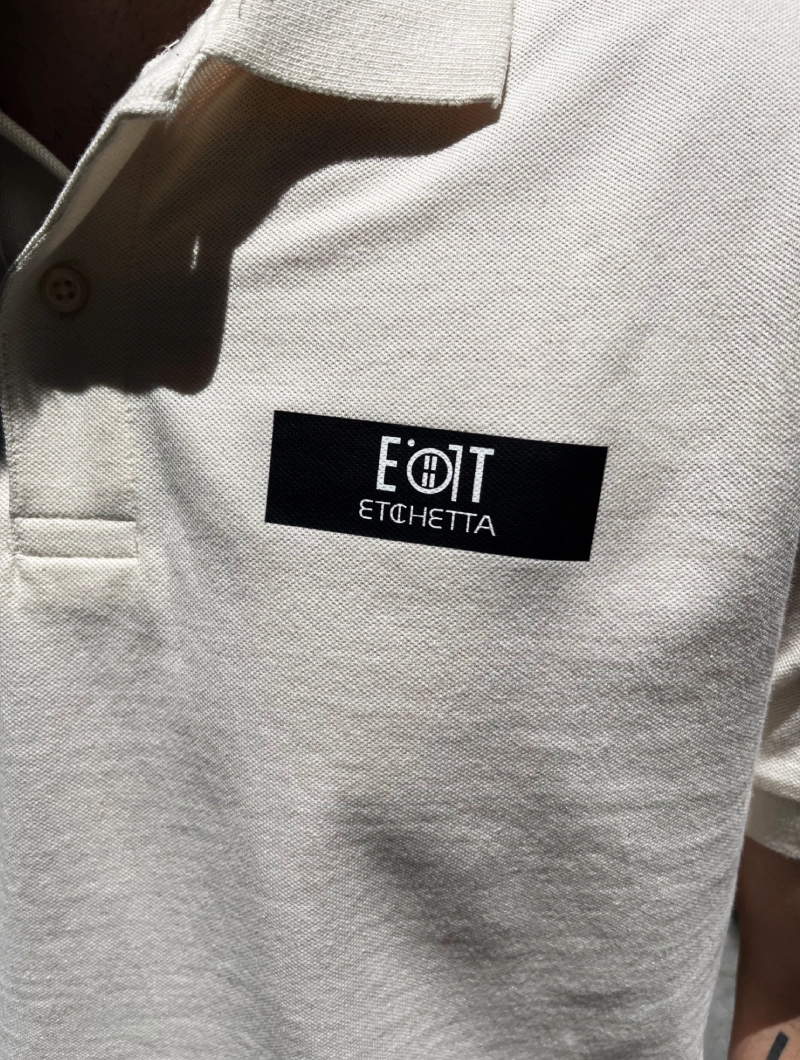 POLO ETICHETTA Regular Beige Jaspeado