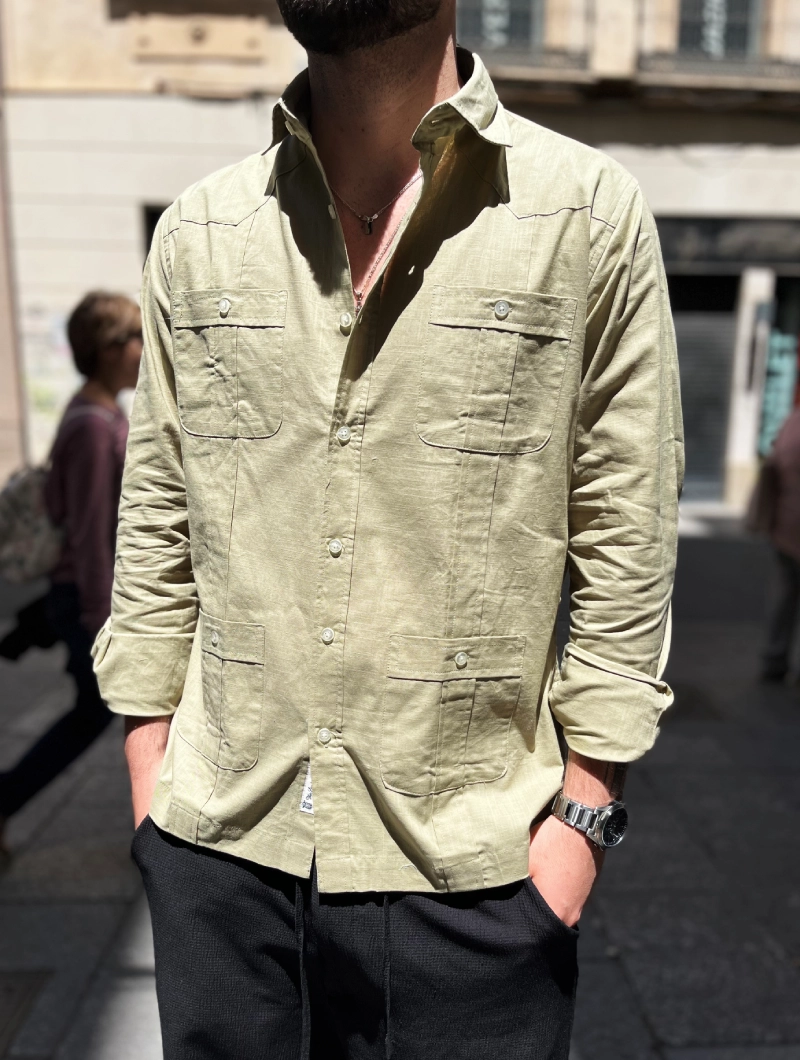 Camisa Guayabera Verde