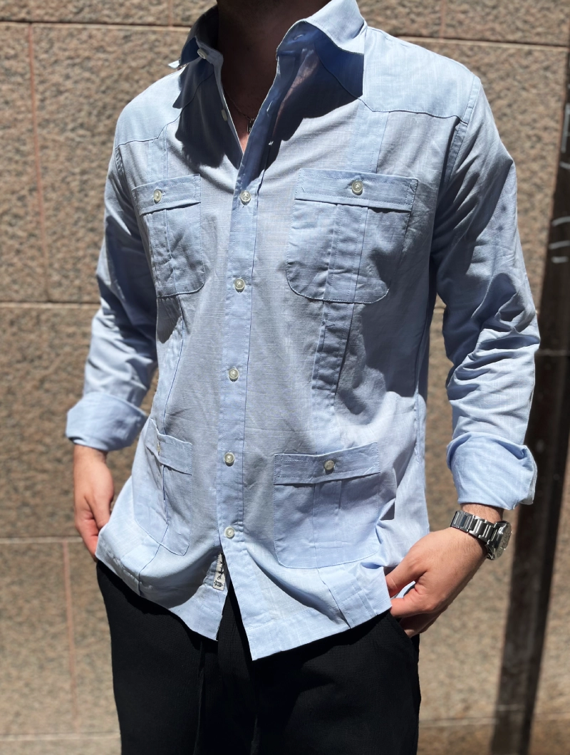 Camisa Guayabera Azul