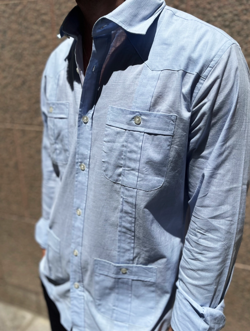 Camisa Guayabera Azul