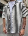 CAMISA CORTA ESTILO LINO RAYAS