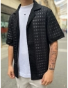 CAMISA CORTA ESTILO LINO NEGRA