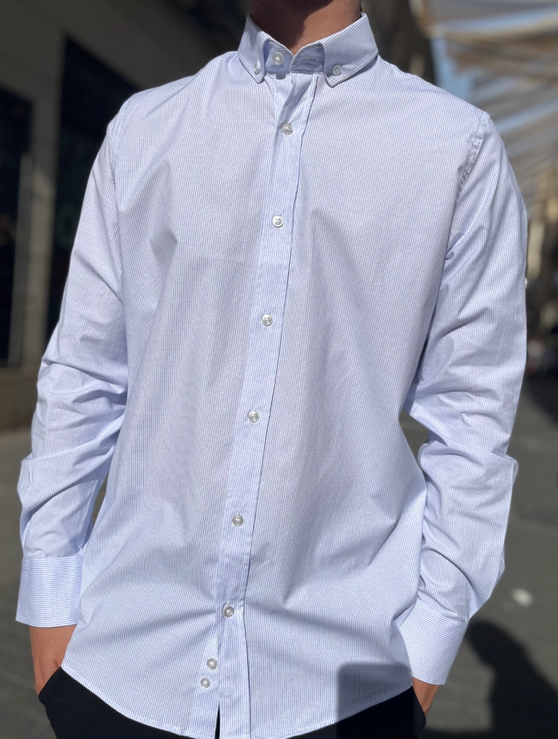 Camisa Rayas North Azul