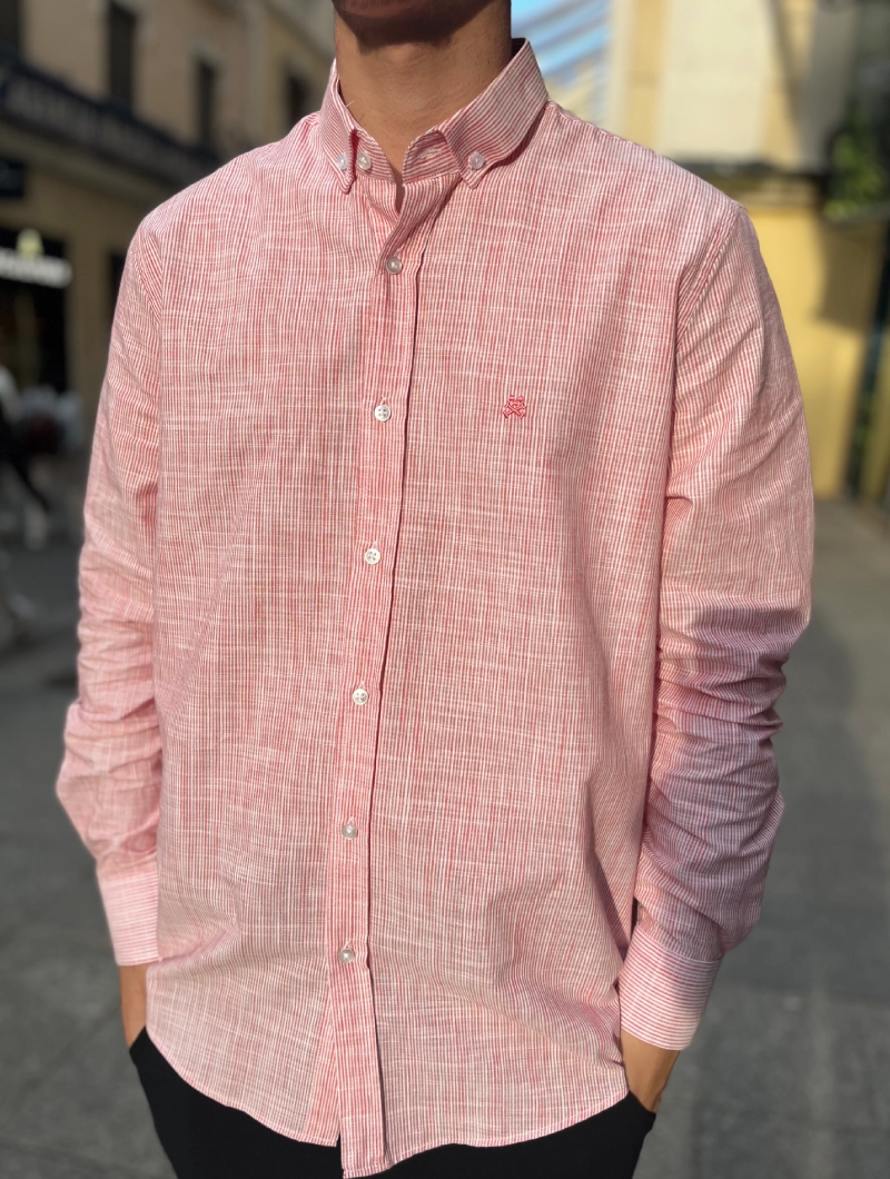 CAMISA SOULS & BONES ROJA RAYAS