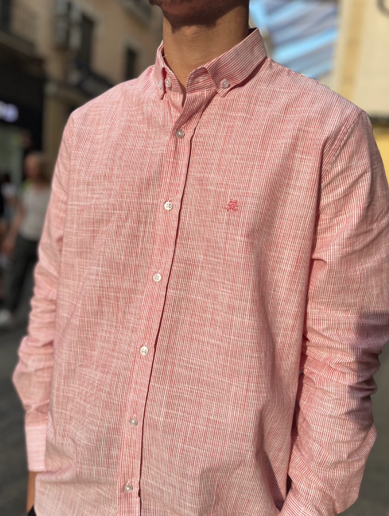 CAMISA SOULS & BONES ROJA RAYAS