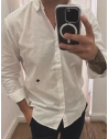 Camisa algodón estilo lino Slim fit