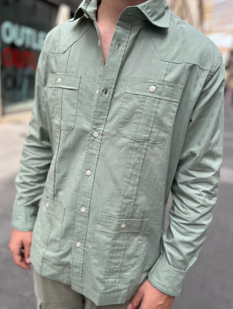 Camisa Guayabera Verde