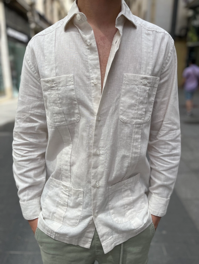 Camisa Guayabera Beige