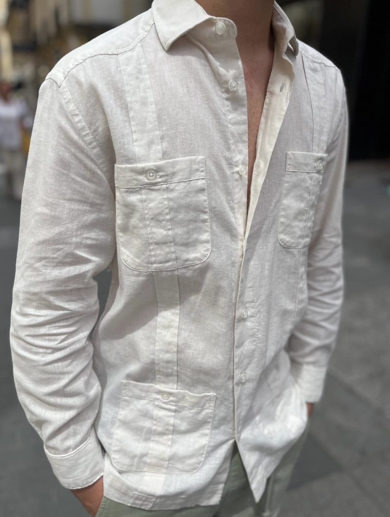 Camisa Guayabera Beige 2
