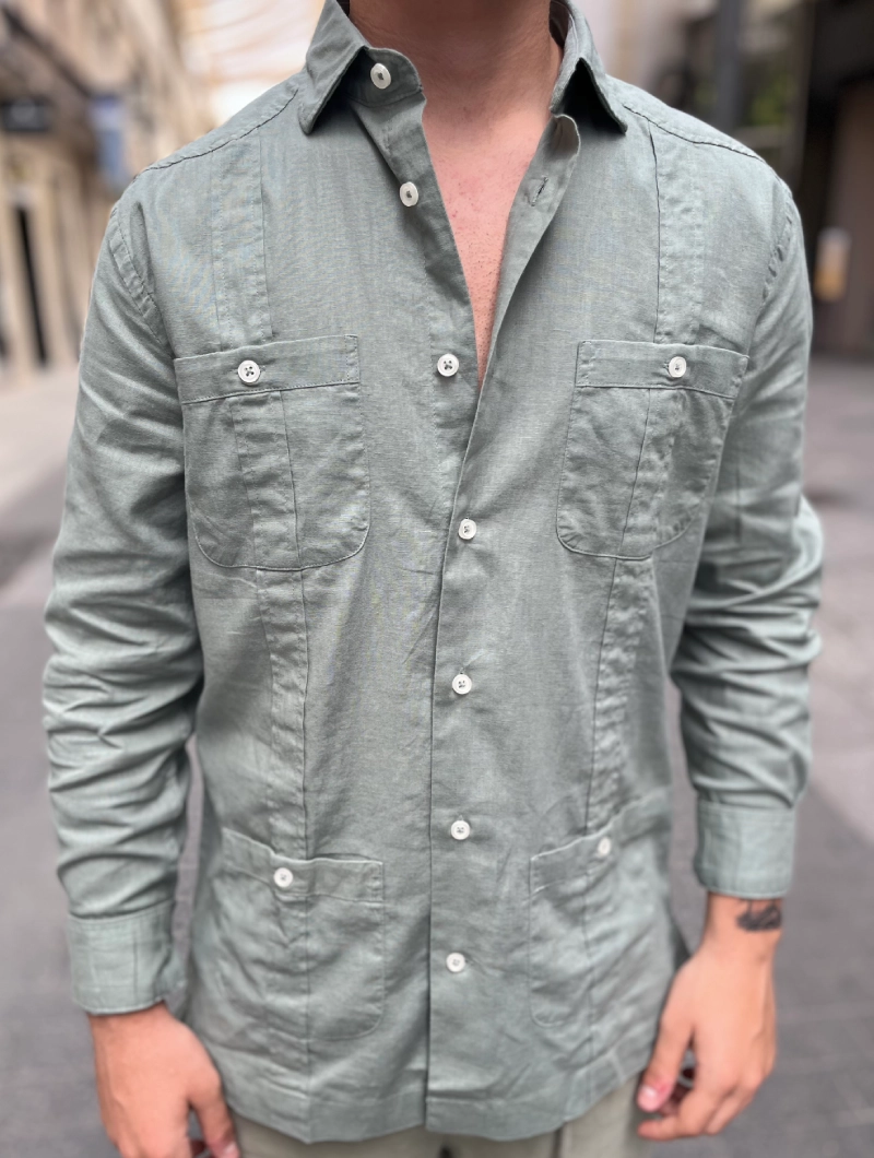 Camisa Guayabera Verde