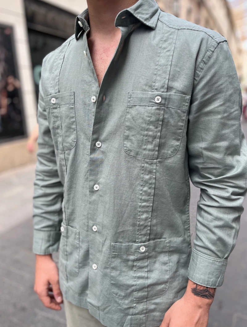 Camisa Guayabera Verde