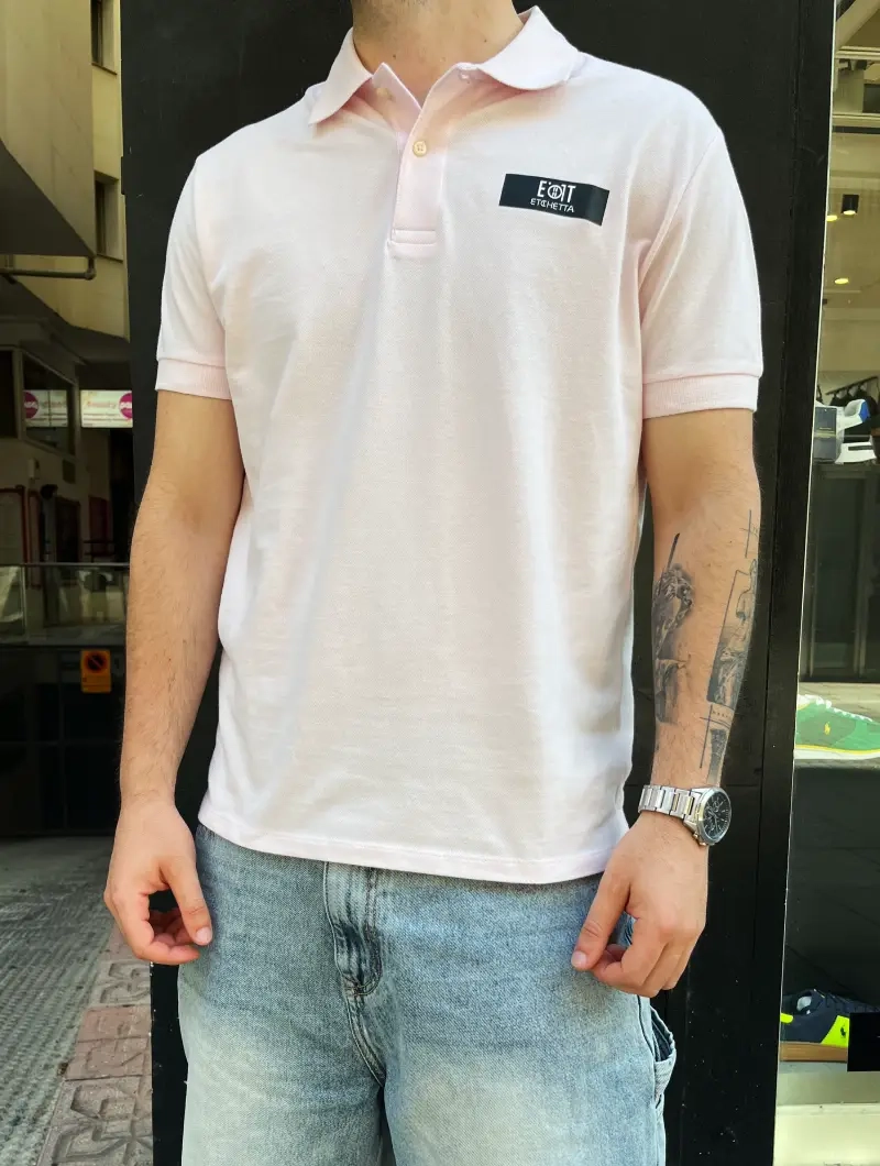 POLO ETICHETTA Regular Rosa
