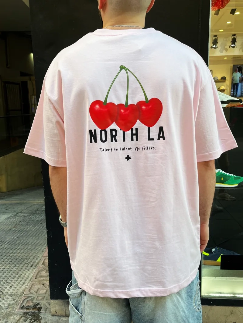 Camiseta NORTH CEREZAS OVER Rosa