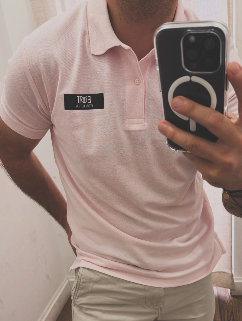 POLO ETICHETTA Regular Rosa