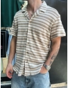 CAMISA CORTA ESTILO LINO MARRON