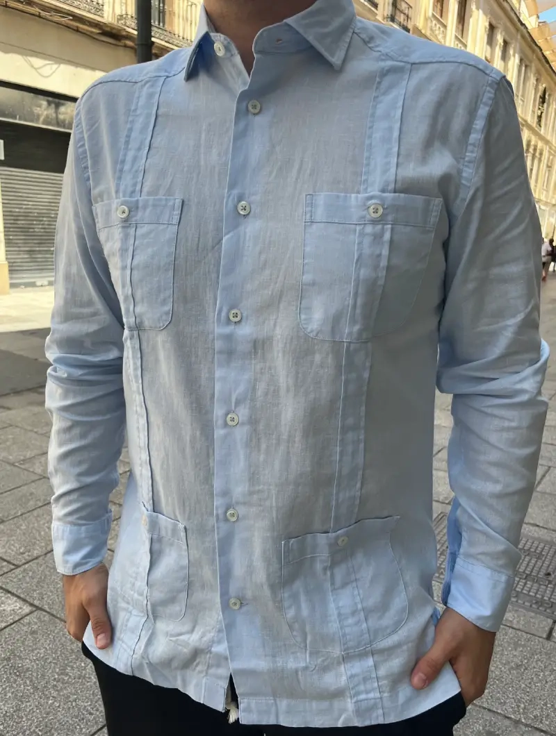 Camisa Guayabera Azul