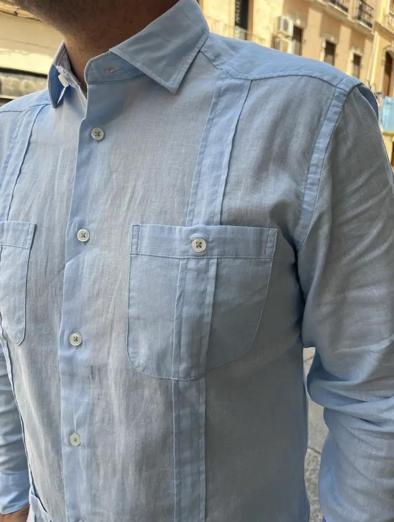 Camisa Guayabera Azul